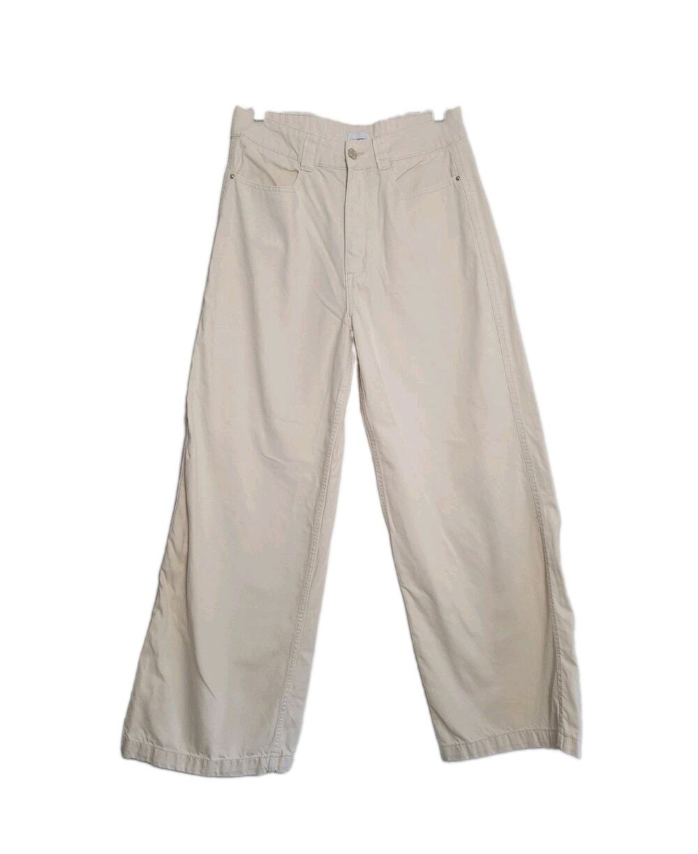 WEWOREWHAT high rise wide leg Jeans Off White Cream Size 32 100% Cotton